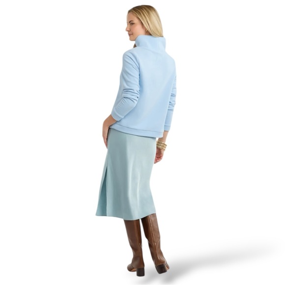 Dudley Stephens Park Slope Vello Fleece Turtleneck Pullover Ice Blue Size M - Picture 8 of 8